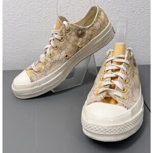 Chuck Taylor 70 Summer Floral Women 9 Yellow Flower Print Lace Up Sneakers